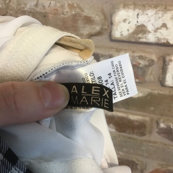 ALEX MARIE Black White Checkmate Gingham Shirred Bandeau One Piece Swimsuit NEW - Picture 5 of 6